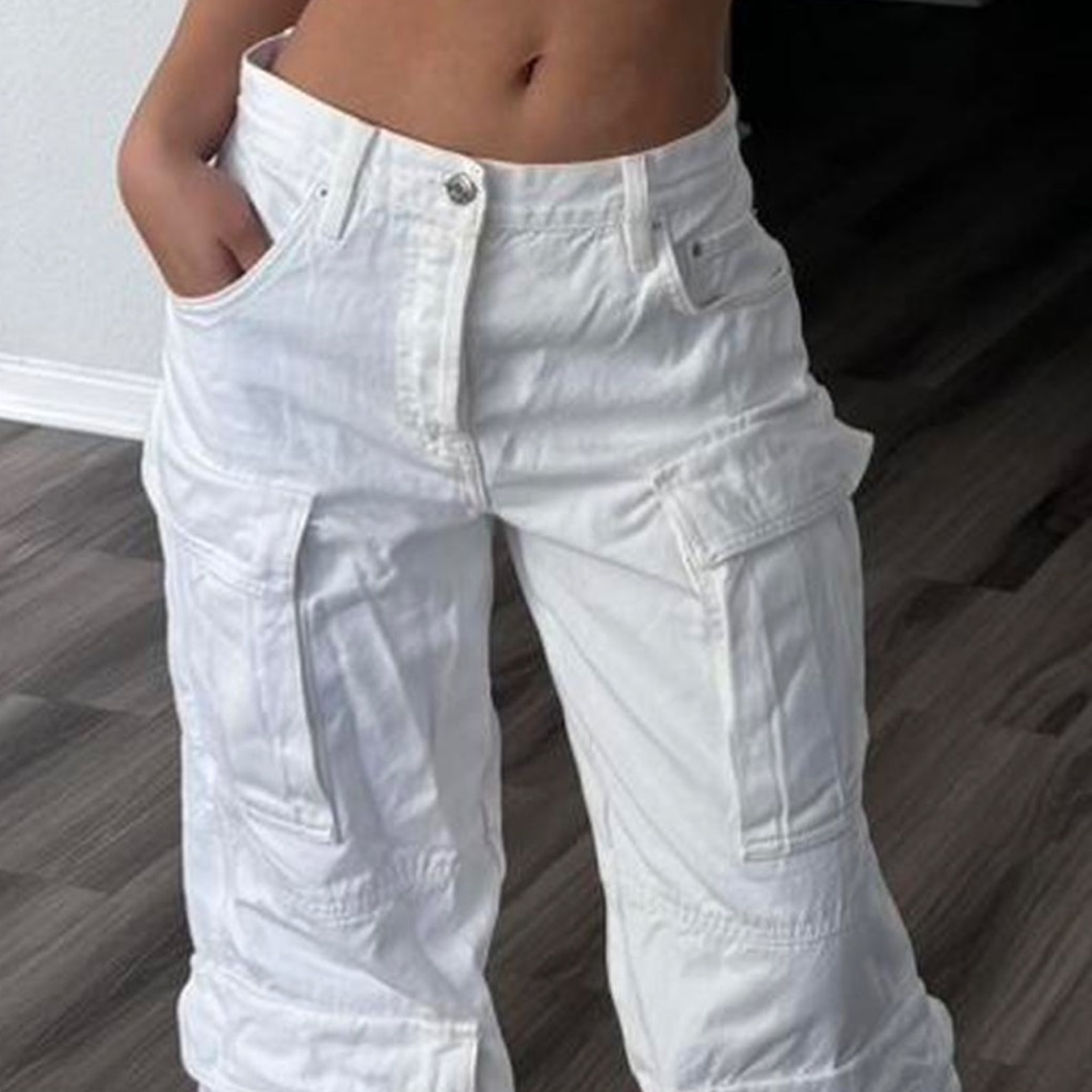 Grlfrnd White Lex Cargo Jeans